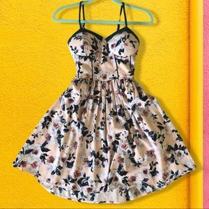 Floral Dress with built in corset and stretchy back